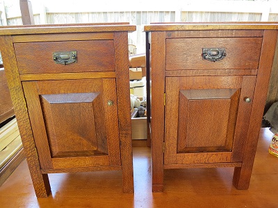 Silky oak bedside table deals
